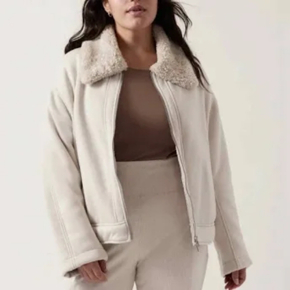Athleta Westbound Sherpa Lined Modal Jacket New With Tag - Picture 1 of 16